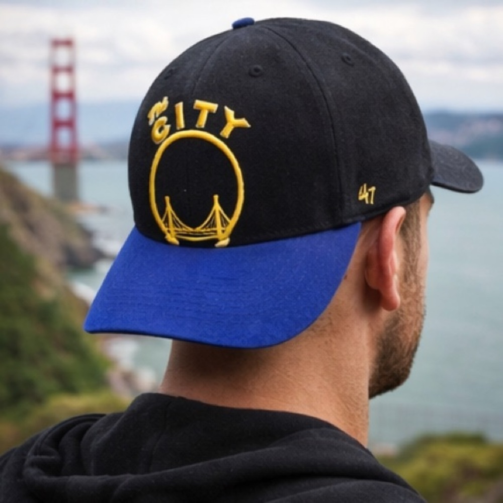 Golden State Warriors 47 Brand The City Logo Black Snapback Unisex NBA Hat